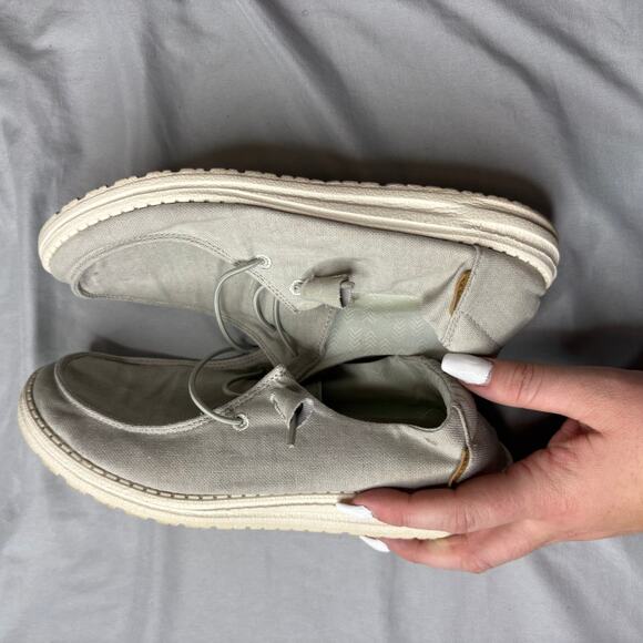 Hey Dude Wendy Chambray Shoes Light Grey 8 - Picture 9 of 10